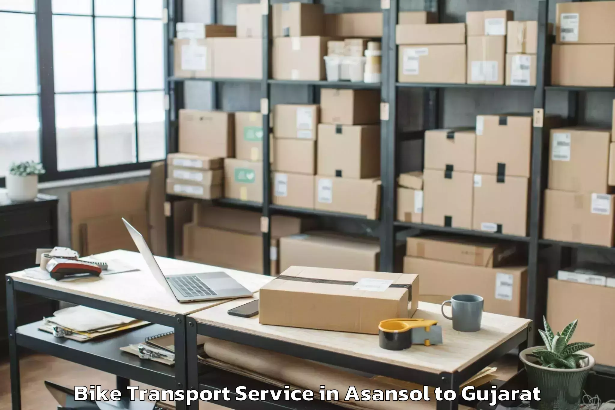 Book Asansol to Jamnagar Bike Transport Online